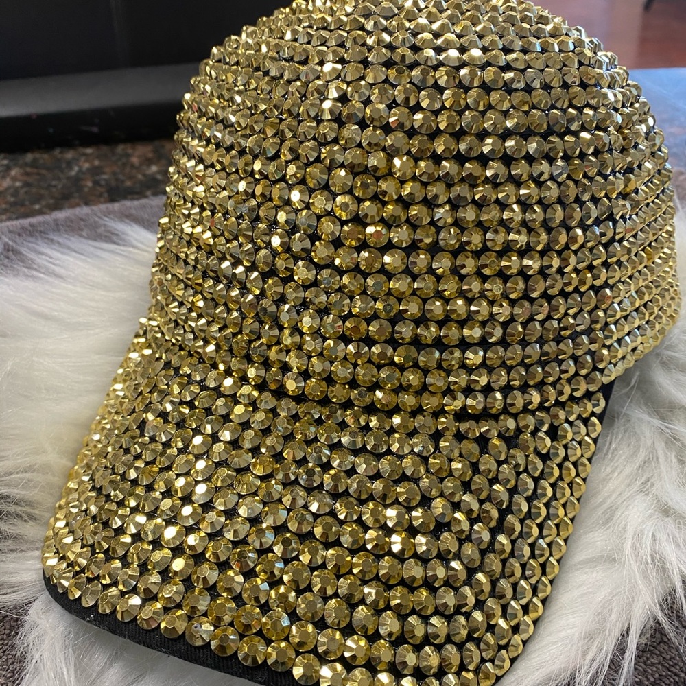 Gold Studded Black Cap/Hat